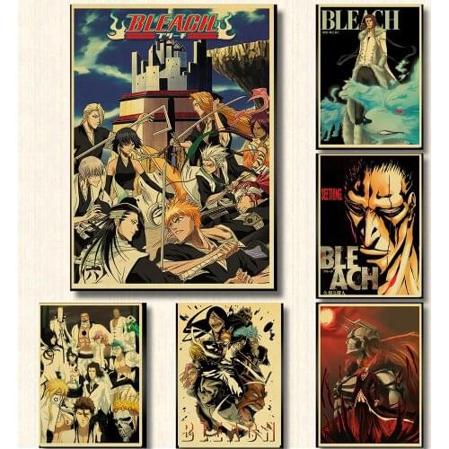 Japanese Famous Anime BLEACH Retro Kraft Paper Art Wall Poster Classic Bar Cafe Living Room Home Art Painting Picture Decoration