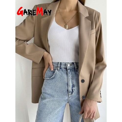 Korean Style Oversized Blazer Women Jacket Casual Beige Autumn Coat Loose High Quality Elegant Black Autumn Blazer for Women