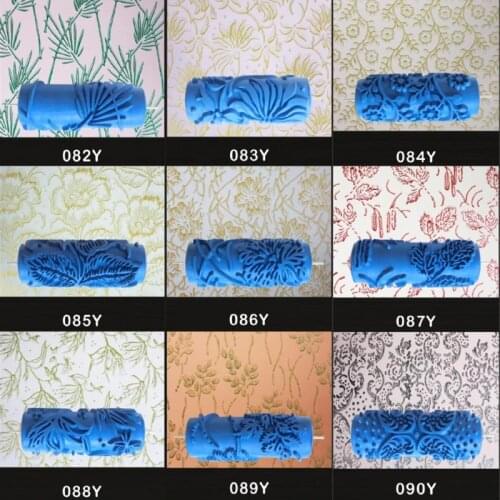1PCS 5" 3D Pattern Decor Patterned Roller Embossed Paint Rubber Roller Sleeve Wall Texture Stencil Brush Wallpaper Decoration