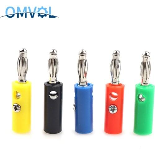 10PCS 4mm Black Red Wire Audio Speaker Cable Banana Plug Connectors Adapter