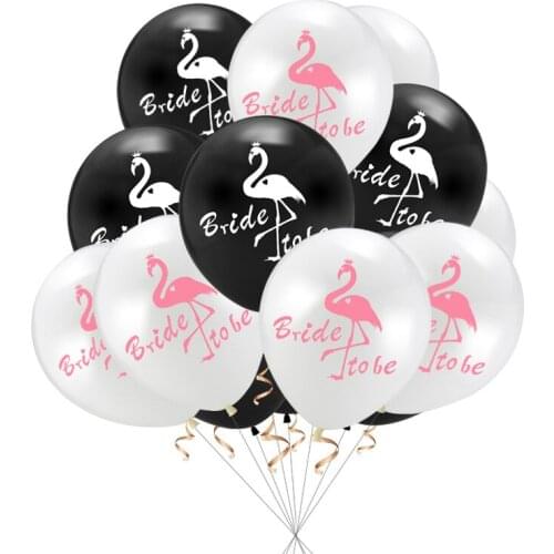 10pc 12inch White Black Flamingo Bride to Be Latex Balloons Wedding Party Decoration Hen Party Supplies