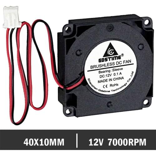 10 pcs/lot Gdstime For 3D Printer 40mm 40x10mm DC 12V 2 Pin Brushless Cooling Exhaust Blower Fan