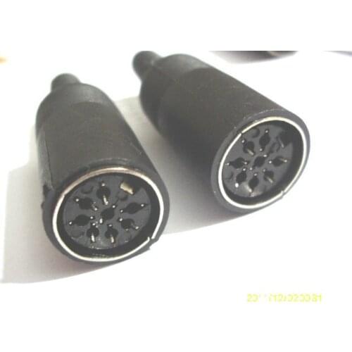 1000pcs 8Pin DIN Female Connector with black Plastic Handle adapter New