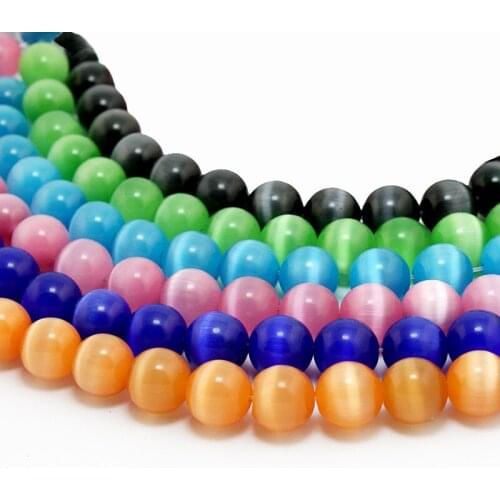 12mm Hot sale 6/32pcs/lot 9 Colors Available Round Glass Cat Eye Beads Loose Spacer Beads For Clothing Craft Making Accessories