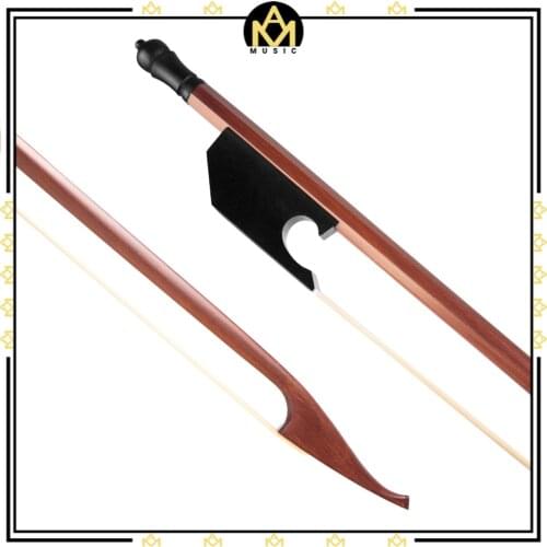 4/4 Brazilwood Violin Bow Ebony Frog & Mounting Screws Straight Stick Light Weight Easier Control Tone Full
