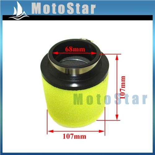 68mm Dual Stage Air Filter For Arctic Cat Honda Yamaha Kawasaki Suzuki