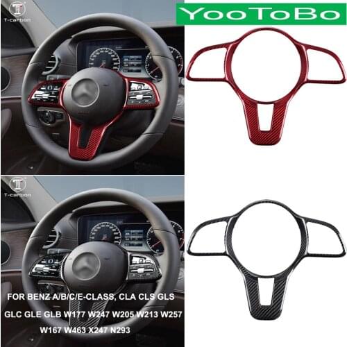 Car Real Carbon Fiber Steering Wheel Trim Cover Decorative Sticker For Mercedes BENZ A/B/C/E Class W177 W247 W205 W213 C257 W167