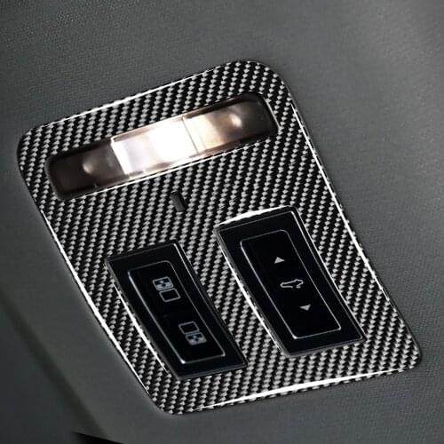 Genuine Carbon Fiber Car Internal Top Roof Reading Light Frame Decorative Cover Stickers For Jaguar F-PACE X761
