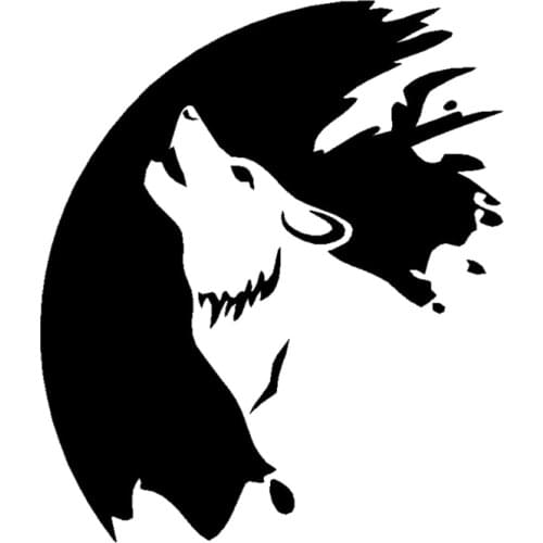 Car Stickers Wolf Howl Funny Creative Decoration Decals For Windshiled Auto Tuning Styling D20