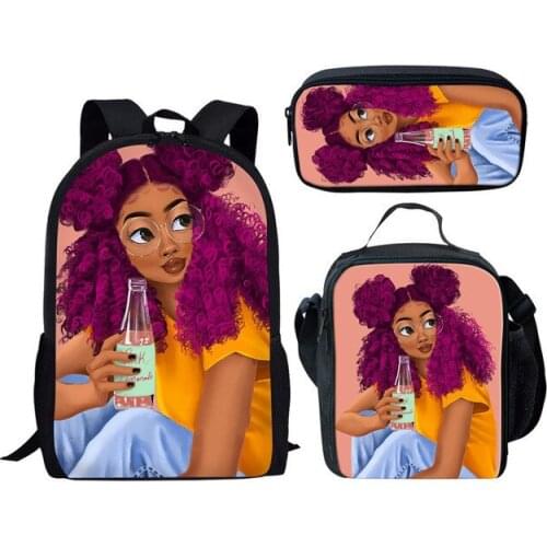 Children Bags for Kids Black Girl Custom pattern fashion Afro Lady Printing School Bag Teenagers Shoulder Book Bag