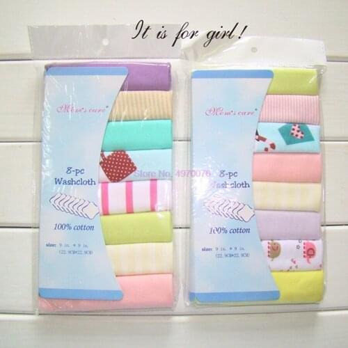 DHL 200set 8Pcs/set Baby Infant Newborn Towel Washcloth Bathing Feeding Wipe baby handkerchief face small towels