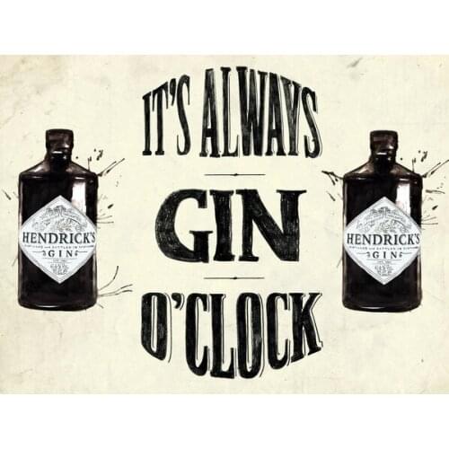Its Always Gin O Clock Retro Metal Sign Vintage / Pub / Bar/ Kitchen