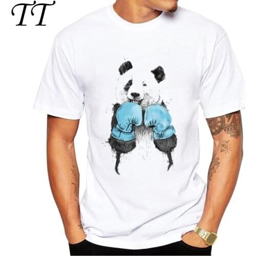 Mens Boxinger Panda Funny Printed T-shirt Men Homme Animal Cotton Vintage off White Tshirts Casual Tee Shirts camisas masculina