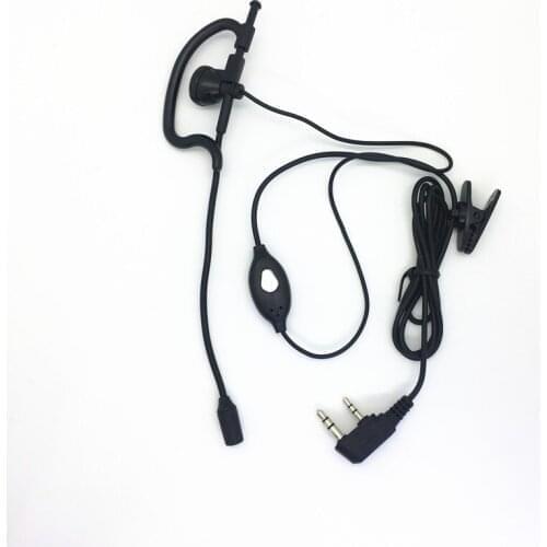 Honghuismart Earhook headphone with mic K plug 2pins for KENWOOD,BAOFENG PUXING QUANSHENG TONFA TYT WEIERWEI etc walkie talkie