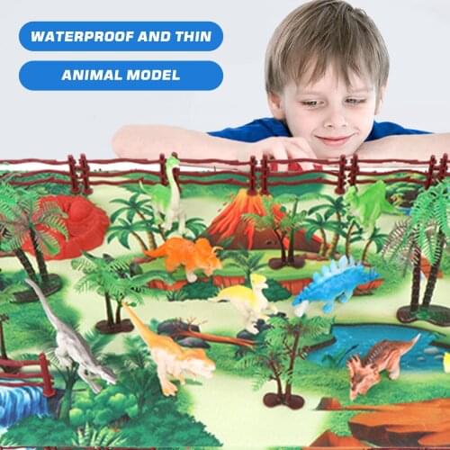 35PCS Realistic Dinosaur Playset Toys Figures with Play Mat Playmat for Children Toddlers Educational Toys Birthday Xmas Gift