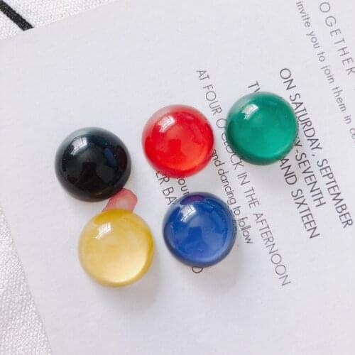 DIY Jewelry Findings 100pcs 18mm Flatback Colorful Resin Acrylic Beads Without Hole Ornament Accessories Cameo Buttons Cabochons