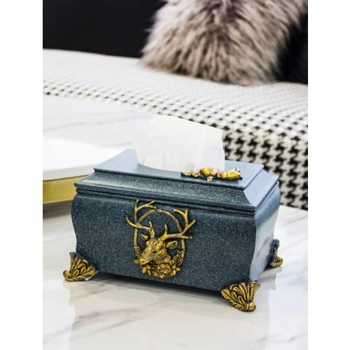 European Tissue Box Vintage Deer Desktop Napkin Box Office