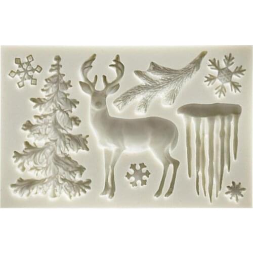 Elk/Glacier/ Elk/Glacier/Christmas tree Fondant Cake Silicone Mold Chocolate Candy Molds DIY Cookies Pastry Biscuits Mould Cake