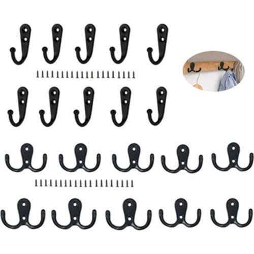 Metal Wall Hook Multifunctional Heavy Duty Hooks Black Storage Holder for Bathroom Bedroom Kitchen can CSV