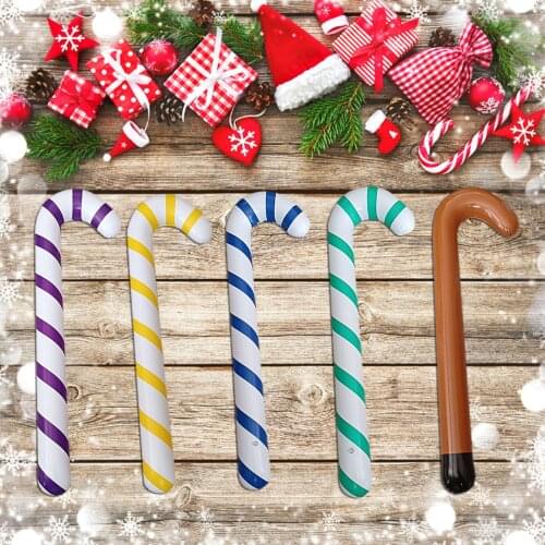 Inflatable Candy Cane Toy Blow up Crutch for Xmas Tree Hanging Ornaments Candy Canes Stick for Christmas Home Party Decoration