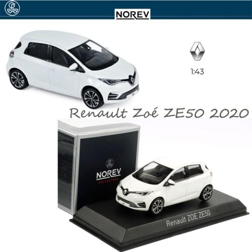 NEW NORrEV 1/43 Scale Renault Zoé ZE50 2020 - Pearl White Diecast Toys Cars Model for collection gift