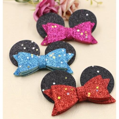 New Style Colorful Glitter decoration Animals Cartoon Bowknot Mouse Ear Shape Non-woven Felt Diy Jewelry Garments/Hair accessory