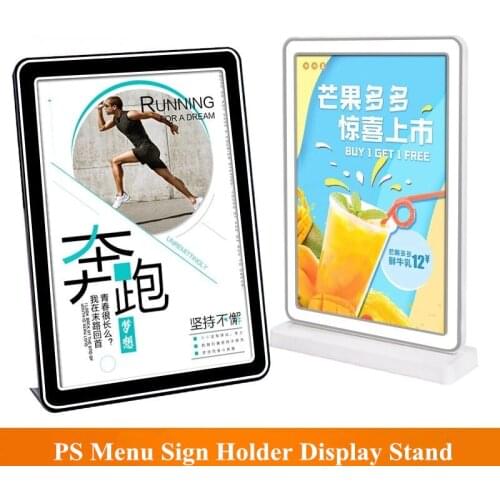 A4 T Shape Restaurant Plastic Acrylic Menu Sign Holder Display Stand Tabletop Menu Advertising Paper Holder Stand