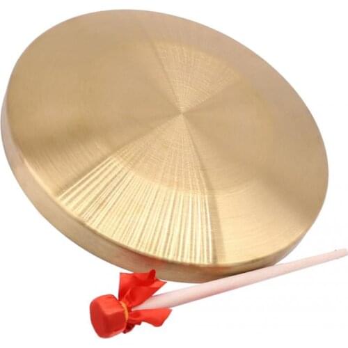 Hand Gong Traditional Chinese Metal Gong Basin With Mallet, Children Baby Early Music Educational Toys, 15.5 Cm