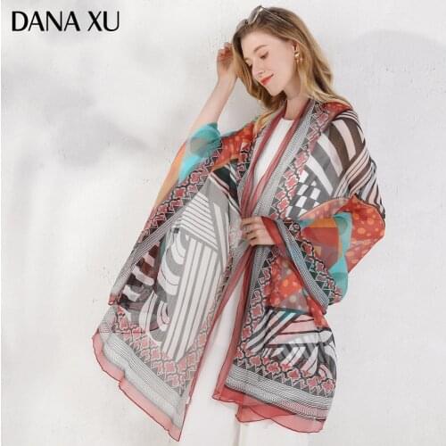 2020 Silk Long Scarf Luxury Brand Women New Design Beach Blanket Shawl Wear Swimwear Bandana Hijab Face Shield Foulard