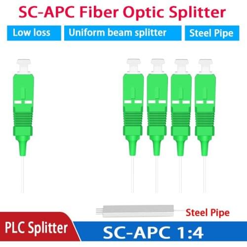 Steel Tube 0.9mm1x8 Differential Mini Blockless SC/APC Connector Fiber Optic PLC Splitter Wire harness NEW