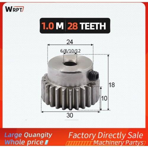 1pcs Module 1 28Teeth Motor shaft 6/6.35/8/10/12mm Hole Diameter Metal Steel Gear Wheel cnc parts