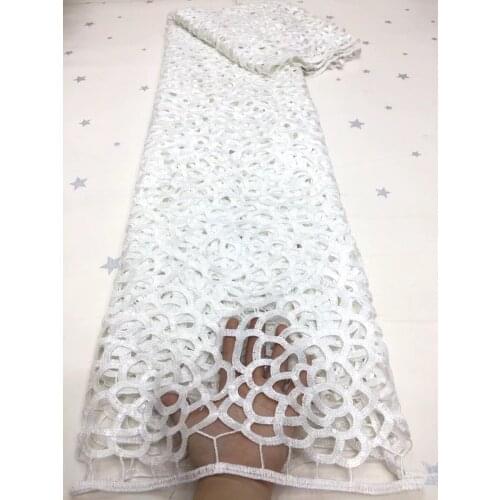High Quality African Lace Fabric French Net EmbroiderySYJ-398682 with Sequins Tulle Lace Fabric For Nigerian Party Dress