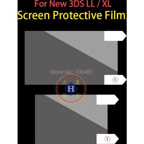 100pcs/lot Upper & Bottom LCD Screen Protector Film Guard for Nintendo New 3DS XL / 3DS LL (2015 version)