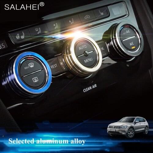 3 pcs Air Outlet Decoration Ring For New Tiguan L Car Accessories Air Outlet Sticker Instrument Panel Center Console Radio Knob