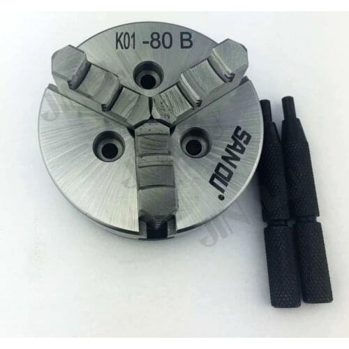 3 Jaws Manual Lathe Chuck K01-80B 80mm 3'' Inch 3-M5