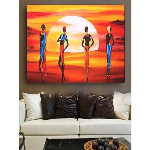 Diamond painting Full Square Round drills 5d African woman sunset landscape diamond embroidery diamond mosaic cross stitch kit