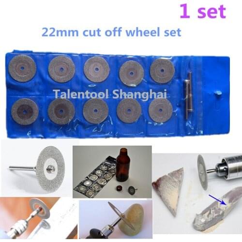 Talentool 10pcs/set 22mm/0.87" Diamond Grinding Wheel for Carbide Diamond Cutting Disc Saw Blade