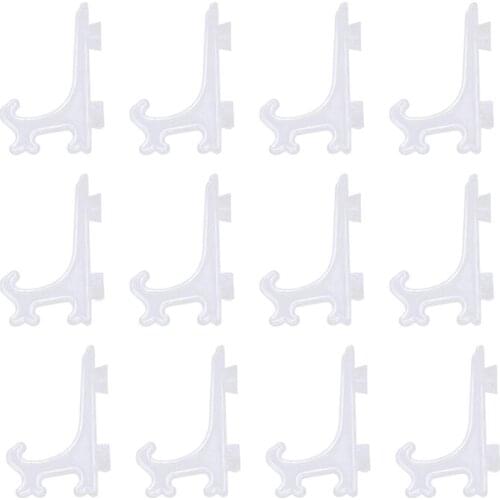 AU42 -12Pcs 3 Inch Plastic Easels or Plate Holders Display Dinner Plate (Transparent)