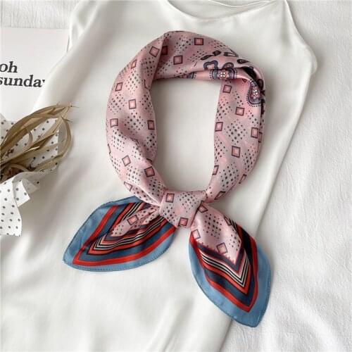 Bandana Kerchief Unisex Hip Hop Hair Scarf Hijab Fashion Print 70*70cm Hand Bag Wirst Headwear Square Scarves Foulard Shawl 2021