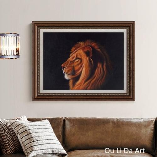 No frame classical animals lion art prints poster canvas printings oil painting printed on canvas home wall decor pictures