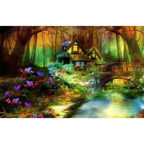 D0829 Magic forest Silk Fabric Poster Art Decor Indoor Painting Gift