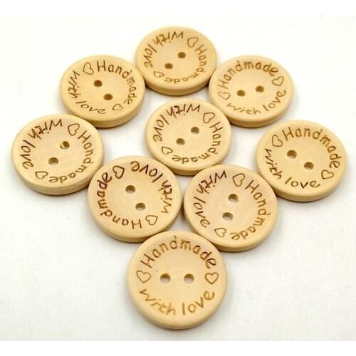 15/20mm 50Pcs/lot Wooden 2-hole Buttons Sewing Supplies Accessories DIY Crafts Scrapbooking Clothing Decoration Wedding