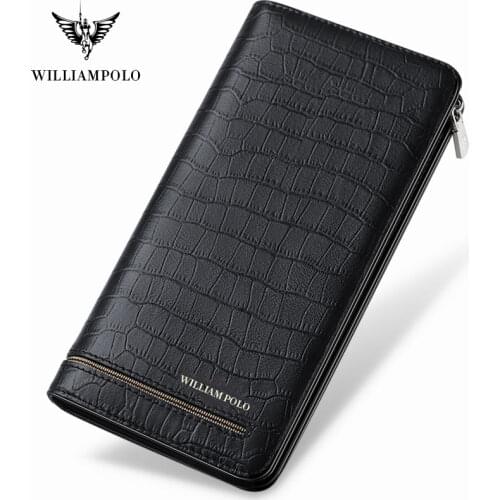 New Fashion Men Long Wallet genuine leather purse handbags for male luxury brand zipper men clutches wallet PL195191