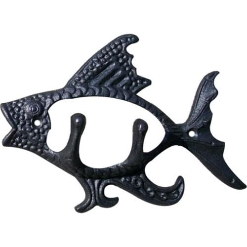 European-style Garden Goldfish Double Hook Retro Wall Mounted Dress Hat Coat Hanging Hanger Bathroom Robe Hooks Home Decor