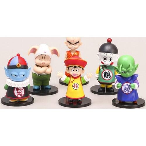 6Pcs/Set 10cm Dragon Ball Z DBZ Anime Son Gohan Piccolo Kuririn Uron Pilaf Kawaii PVC Action Figure Mini Model Toys Kids Gift