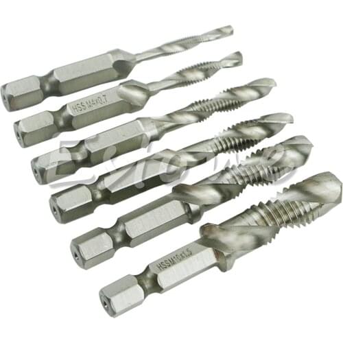 H7JB 6pcs M3 M4 M5 M6 M8 M10 HSS Machine Screw Thread Metric Plug Hand Tap Drill Bits