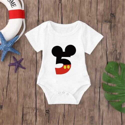 Mickey Mouse 56789 Baby Bodysuit Fashion Body Suits Short Sleeve Newborn Infant Jumpsuit Cartoon Kids Baby Girl Clothes