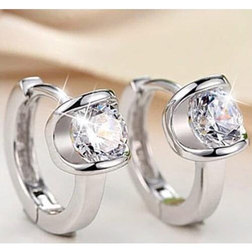 Korean Fashion Glossy Shiny Zircon Earrings Snowflake Geometric Earrings Bridal Wedding Earrings Womens Leisure Party Jewelry