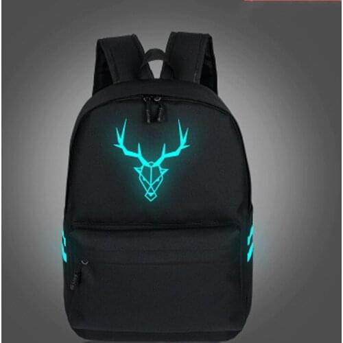 Korean Men Casual Backpack Student School Bag Women Travel Bag 2022 Canvas Luminous Printing Backpack Female