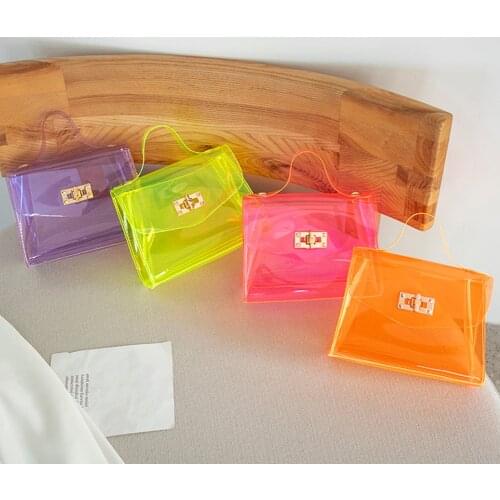 Summer Jelly Bags Woman Mini Cute Clear Shoulder Bag Chain Transparent Messenger Bags Girls Small Casual Wild Handbags
